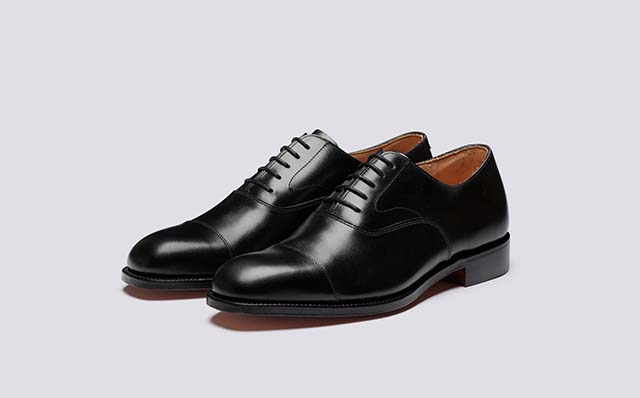 Grenson Cambridge Mens Formal Shoes in Black Leather GRS113864